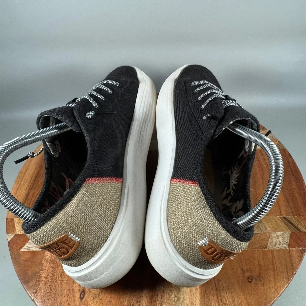 Hey Dude Cody W Craft Black Canvas Platform Slip On Sneakers Womens 8 40600-001